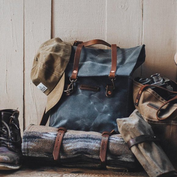 “The Scout” Backpack by Bradley Mountain waxed canvas and leather hiking pack - Picture 16 of 16